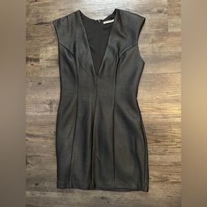 Black faux leather dress